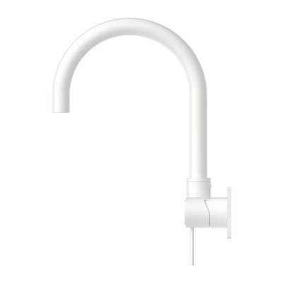NERO MECCA WALL BASIN / BATH MIXER SWIVEL SPOUT MATTE WHITE