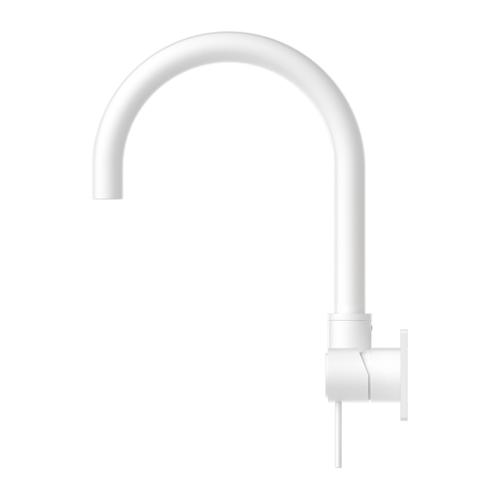 NERO MECCA WALL BASIN / BATH MIXER SWIVEL SPOUT MATTE WHITE