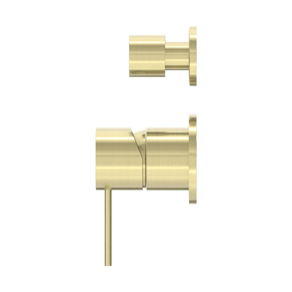 NERO MECCA SHOWER MIXER WITH DIVERTER SEPARATE BACK PLATE BRUSHED GOLD