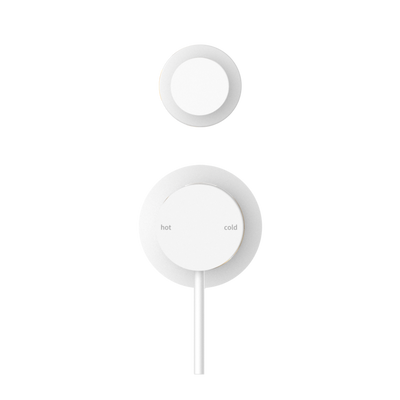 NERO MECCA SHOWER MIXER WITH DIVERTER SEPARATE BACK PLATE MATTE WHITE