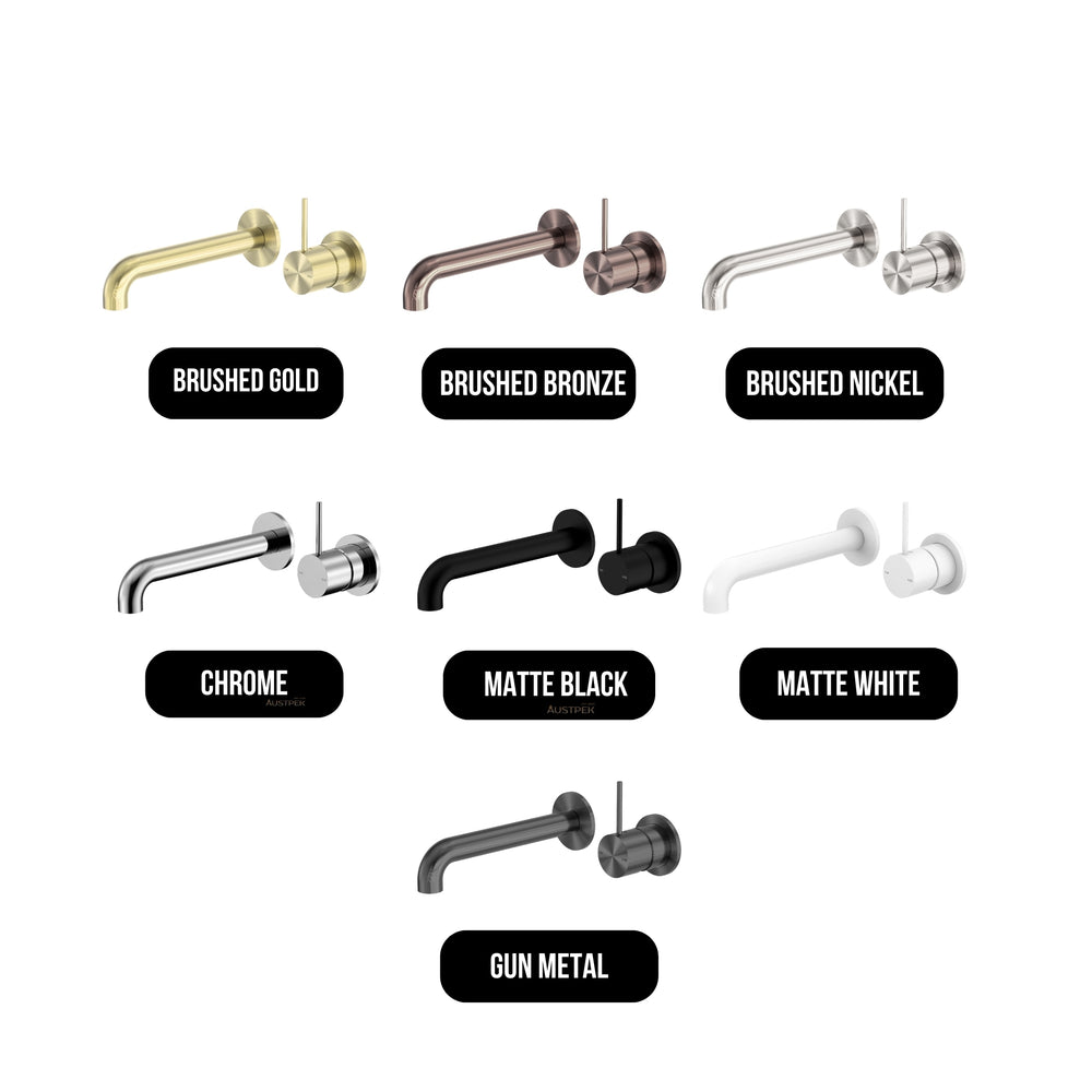 NERO MECCA WALL BASIN/BATH MIXER WITH SEPARATE BACK PLATE HANDLE UP CHROME (AVAILABLE IN 120MM, 160MM, 185MM, 230MM AND 260MM)