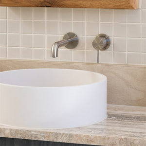 NERO MECCA WALL BASIN/BATH MIXER WITH SEPARATE BACK PLATE BRUSHED NICKEL (AVAILABLE IN 120MM,160MM,185MM, 230MM AND 260MM)