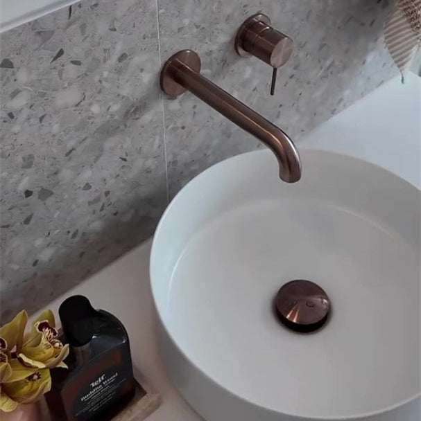 NERO MECCA WALL BASIN/BATH MIXER WITH SEPARATE BACK PLATE BRUSHED BRONZE (AVAILABLE IN 120MM,160MM,185MM, 230MM AND 260MM)