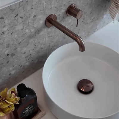 NERO MECCA WALL BASIN/BATH MIXER WITH SEPARATE BACK PLATE BRUSHED BRONZE (AVAILABLE IN 120MM,160MM,185MM, 230MM AND 260MM)