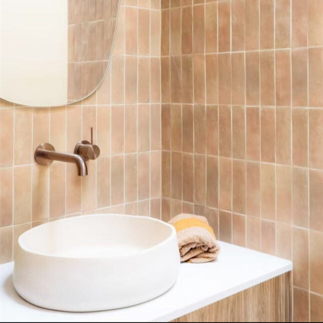 NERO MECCA WALL BASIN/BATH MIXER WITH SEPARATE BACK PLATE HANDLE UP BRUSHED BRONZE (AVAILABLE IN 120MM, 160MM, 185MM, 230MM AND 260MM)