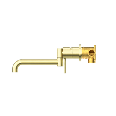 NERO MECCA WALL BASIN/ BATH MIXER SWIVEL SPOUT BRUSHED GOLD