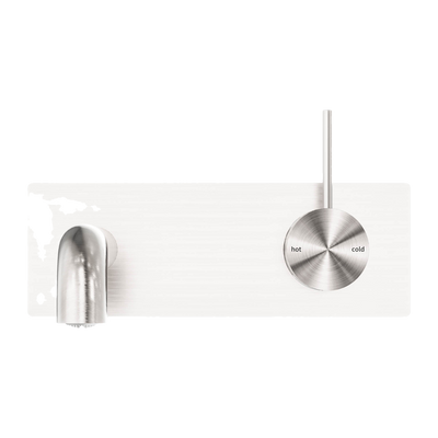 NERO MECCA WALL BASIN/ BATH MIXER HANDLE UP BRUSHED NICKEL (AVAILABLE IN 120MM,160MM, 185MM, 230MM AND 260MM)