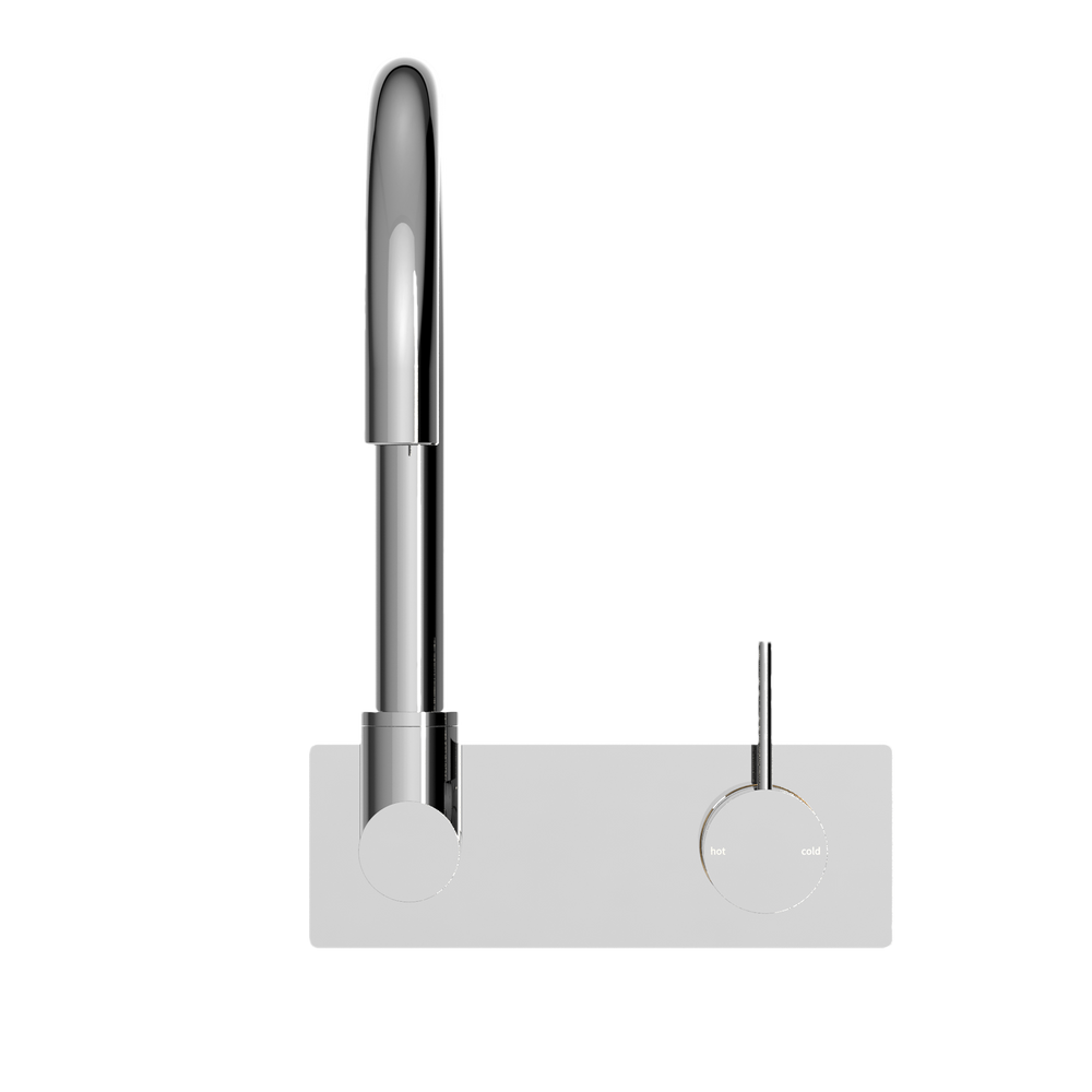 NERO MECCA WALL BASIN/BATH MIXER SWIVEL SPOUT HANDLE UP CHROME