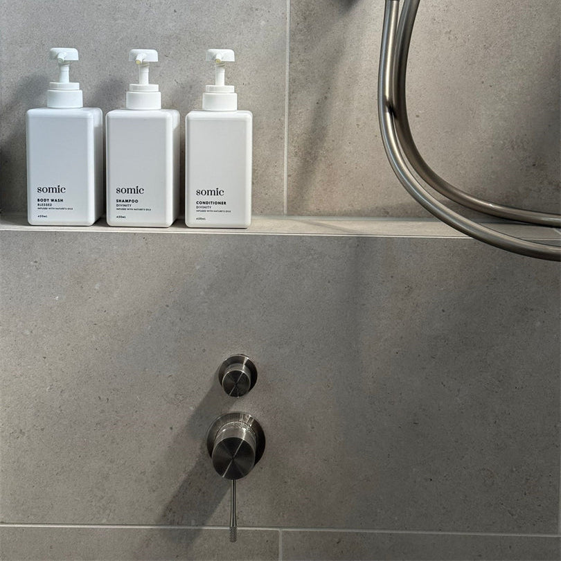 NERO MECCA SHOWER MIXER WITH DIVERTER SEPARATE BACK PLATE BRUSHED NICKEL