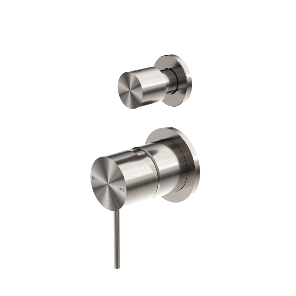 NERO MECCA SHOWER MIXER WITH DIVERTER SEPARATE BACK PLATE BRUSHED NICKEL