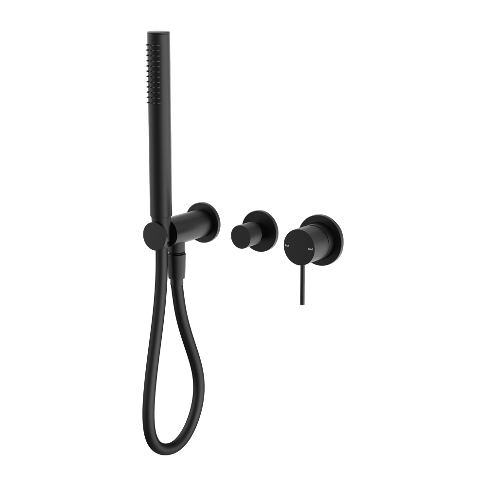 NERO MECCA SHOWER MIXER DIVERTOR SYSTEM SEPARATE BACK PLATE MATTE BLACK
