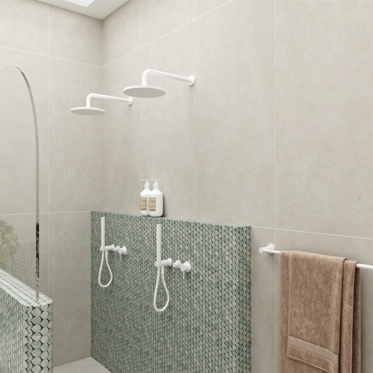 NERO MECCA SHOWER MIXER DIVERTOR SYSTEM SEPARATE BACK PLATE MATTE WHITE