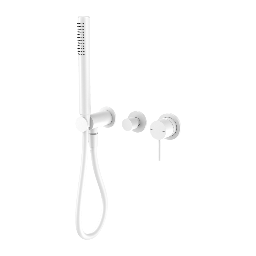 NERO MECCA SHOWER MIXER DIVERTOR SYSTEM SEPARATE BACK PLATE MATTE WHITE
