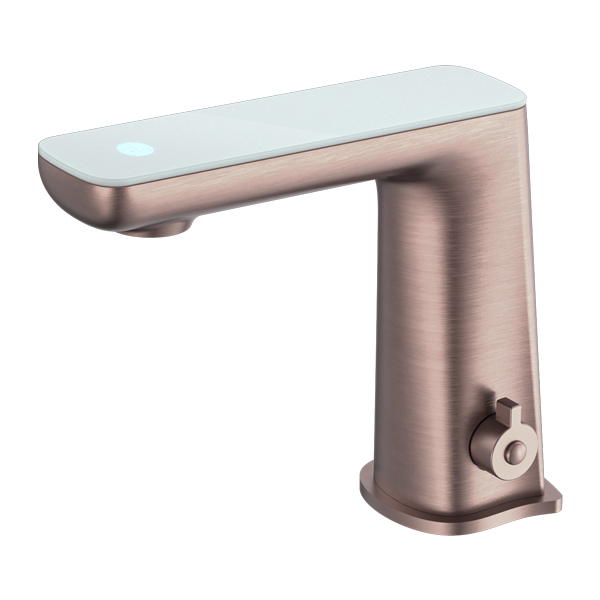 NERO CLAUDIA SENSOR MIXER WITH WHITE TOP DISPLAY 164MM BRUSHED BRONZE
