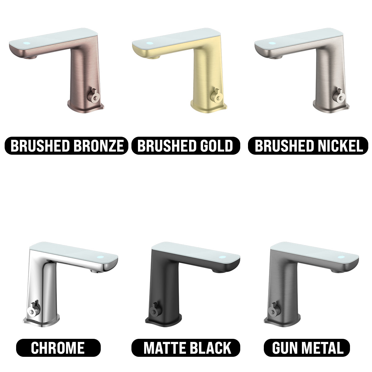 NERO CLAUDIA SENSOR MIXER WITH WHITE TOP DISPLAY 164MM BRUSHED BRONZE