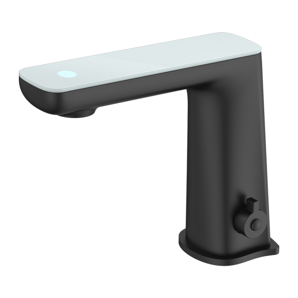 NERO CLAUDIA SENSOR MIXER WITH WHITE TOP DISPLAY 164MM MATTE BLACK