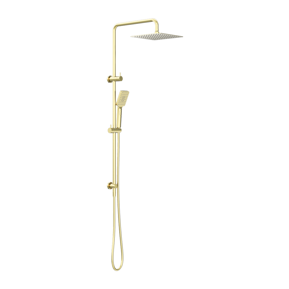 NERO SQUARE PROJECT TWIN SHOWER 250MM BRUSHED GOLD