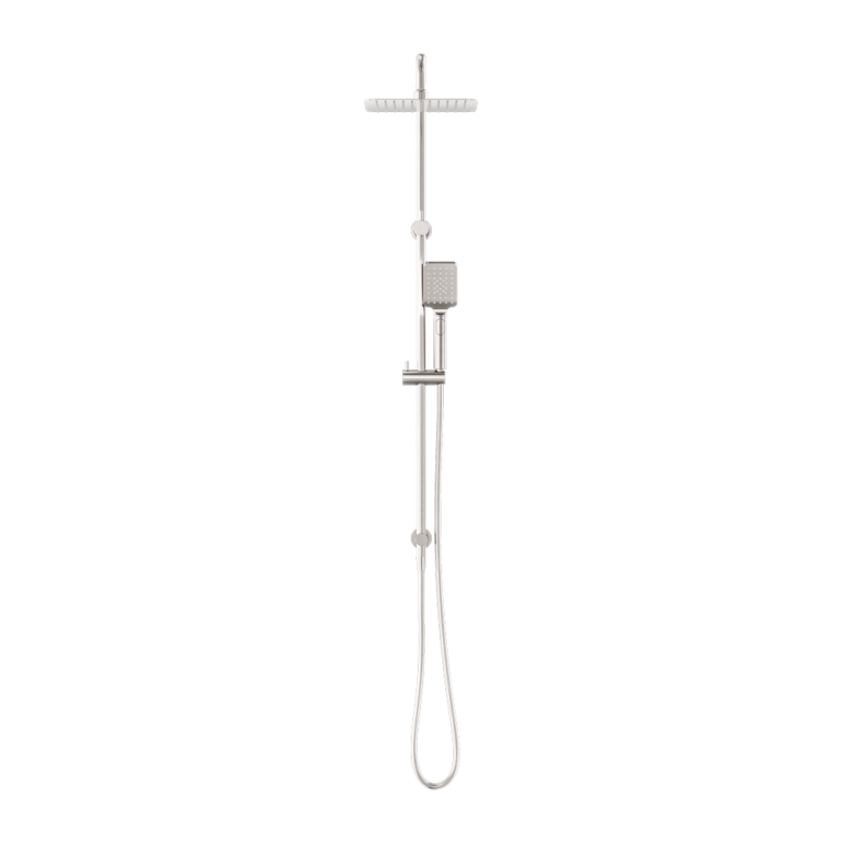 NERO SQUARE PROJECT TWIN SHOWER 250MM BRUSHED NICKEL