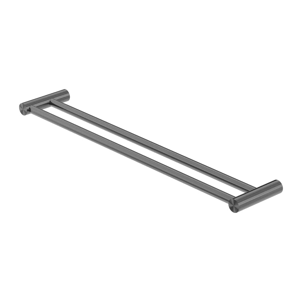 NERO MECCA DOUBLE NON-HEATED TOWEL RAIL GUN METAL (AVAILABLE IN 600MM AND 800MM)