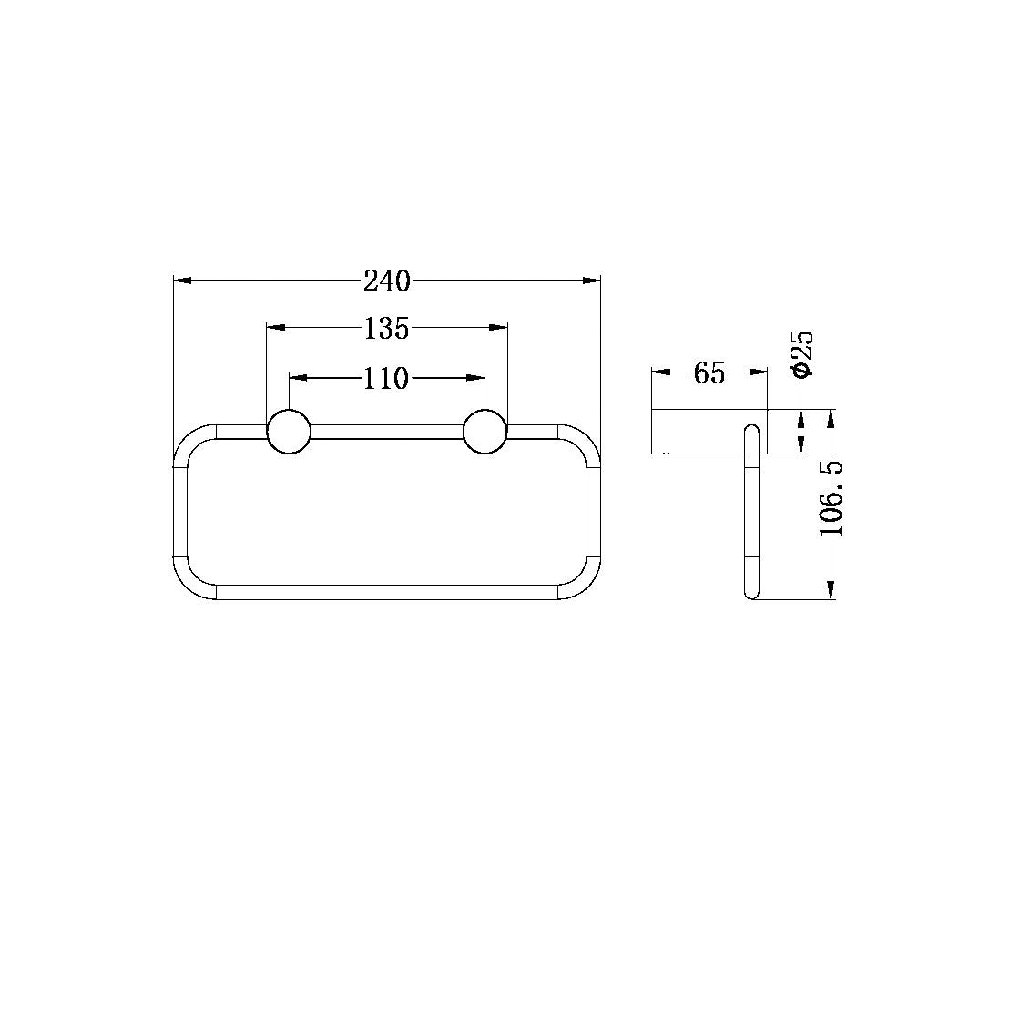 NERO NEW MECCA TOWEL RING BRUSHED BRONZE