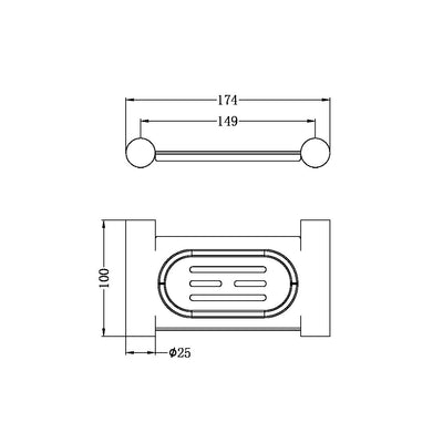 NERO MECCA SOAP DISH HOLDER GUN METAL