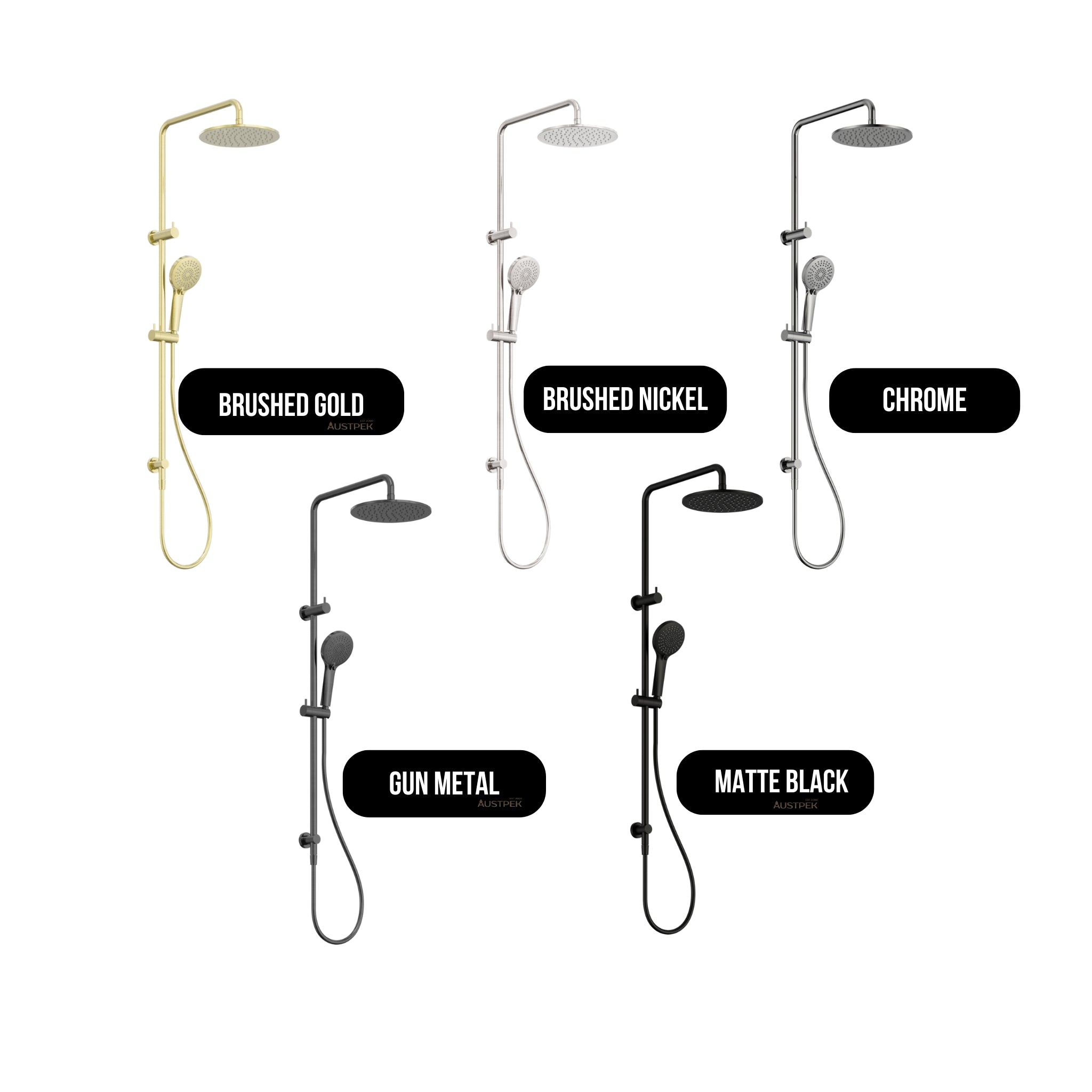 NERO ROUND TWIN SHOWER 1016MM CHROME