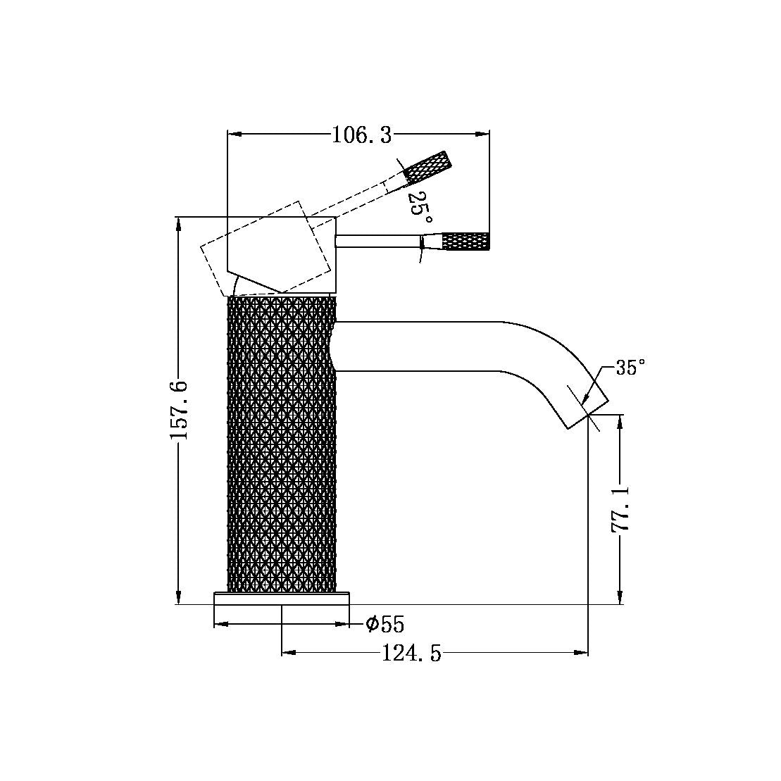 NERO OPAL BASIN MIXER 157MM GRAPHITE