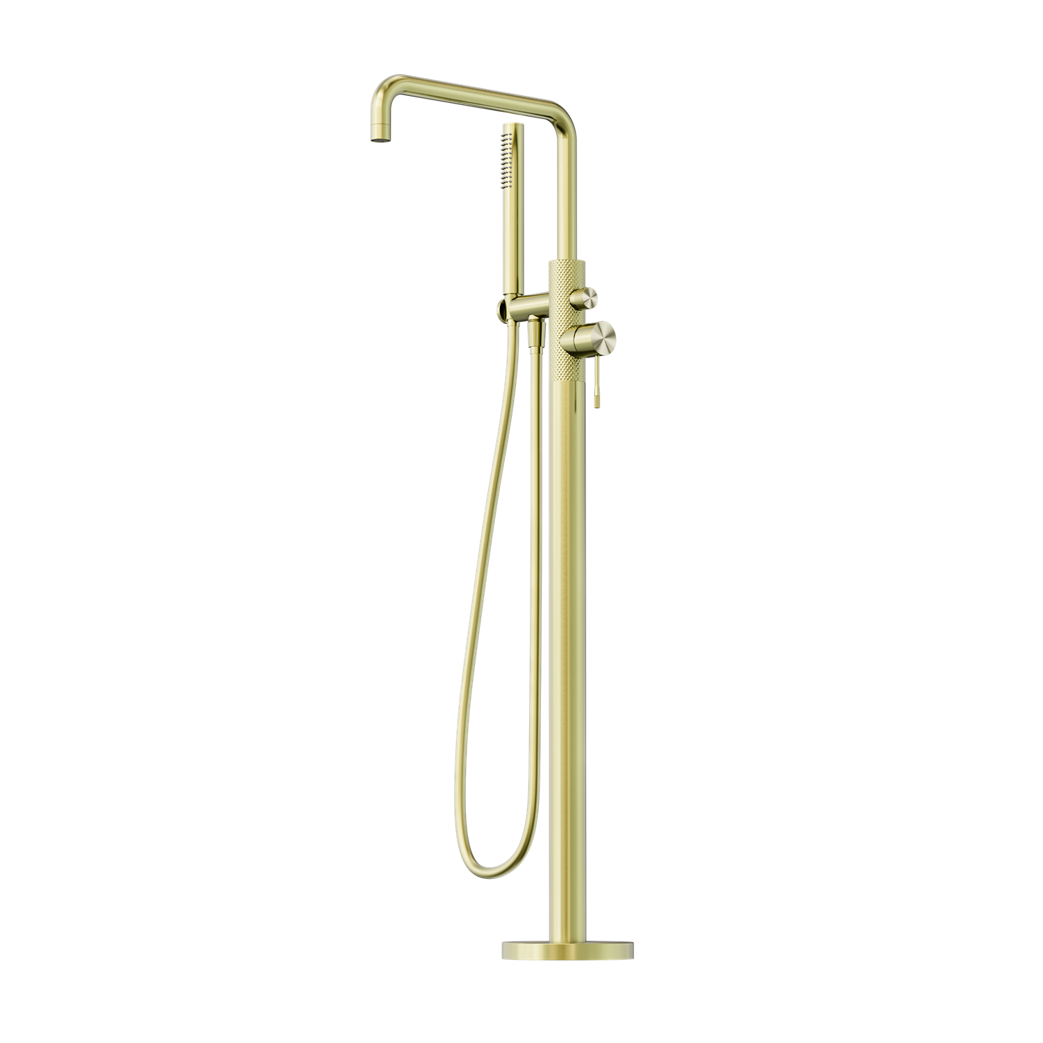 NERO OPAL FREESTANDING BATH MIXER WITH HAND SHOWER 1055MM BRUSHED GOLD