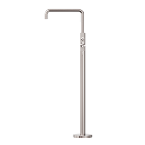 NERO OPAL FREESTANDING BATH MIXER WITH HAND SHOWER 1055MM BRUSHED NICKEL