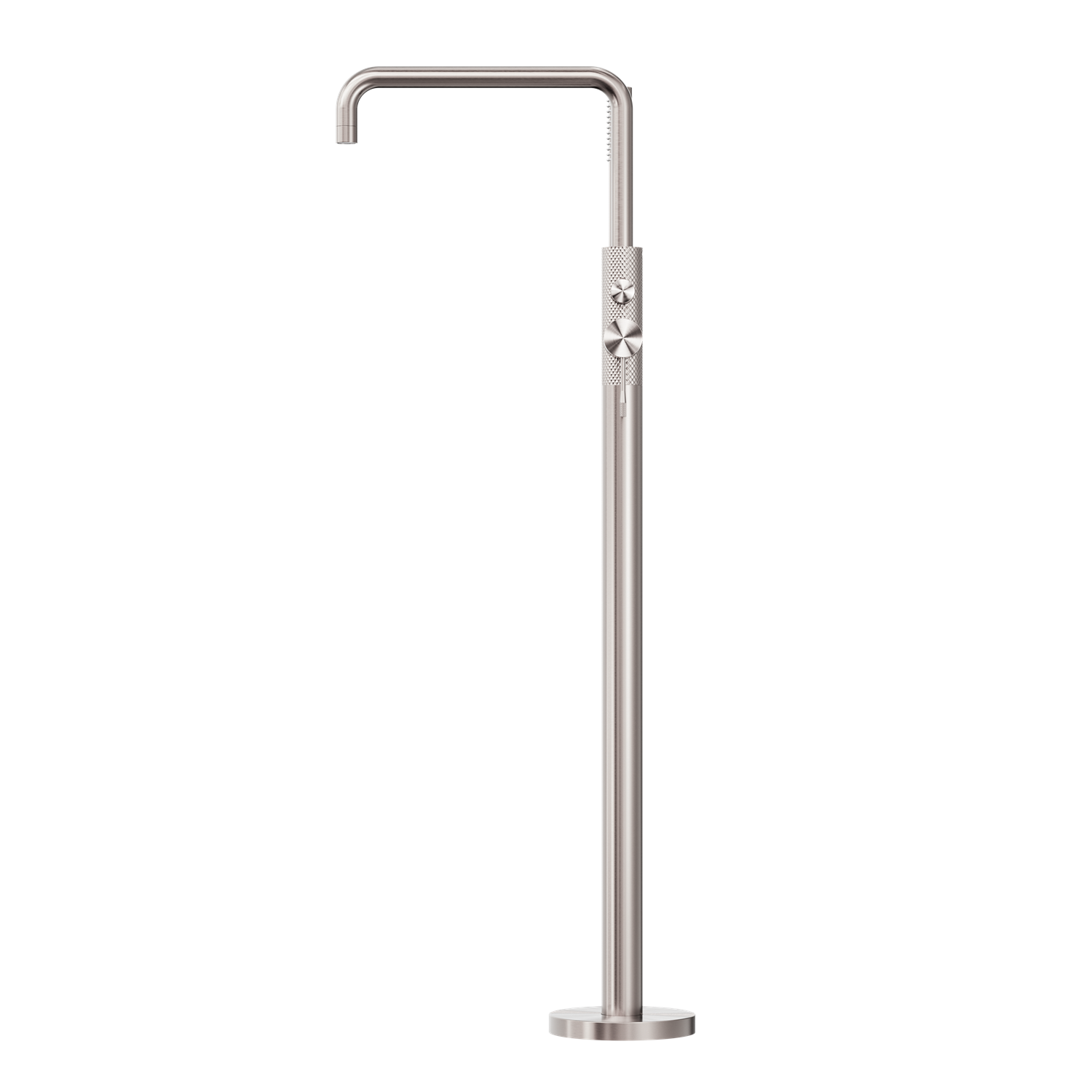 NERO OPAL FREESTANDING BATH MIXER WITH HAND SHOWER 1055MM BRUSHED NICKEL