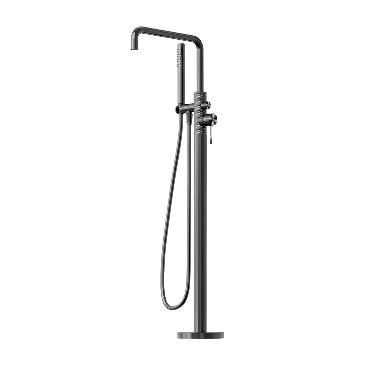 NERO OPAL FREESTANDING BATH MIXER WITH HAND SHOWER 1055MM GRAPHITE