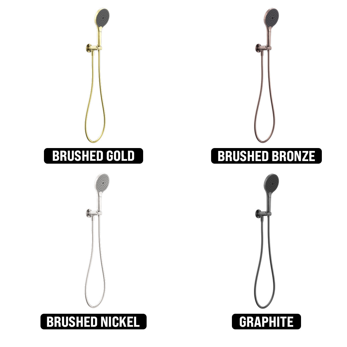 NERO OPAL SHOWER ON BRACKET WITH AIR SHOWER II BRUSHED BRONZE