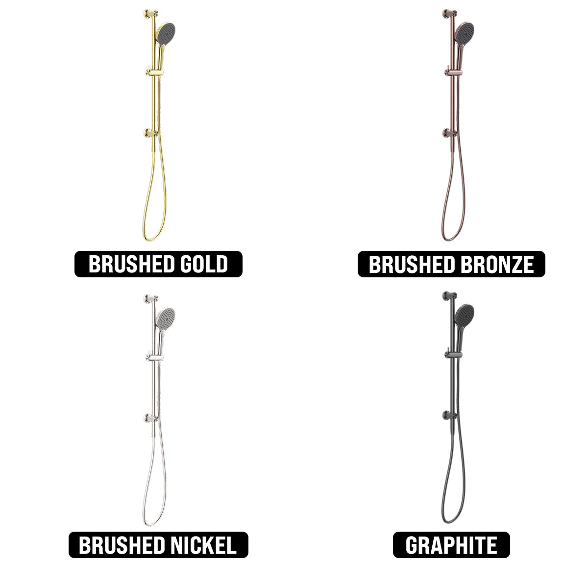 NERO OPAL SHOWER RAIL WITH AIR SHOWER II BRUSHED GOLD