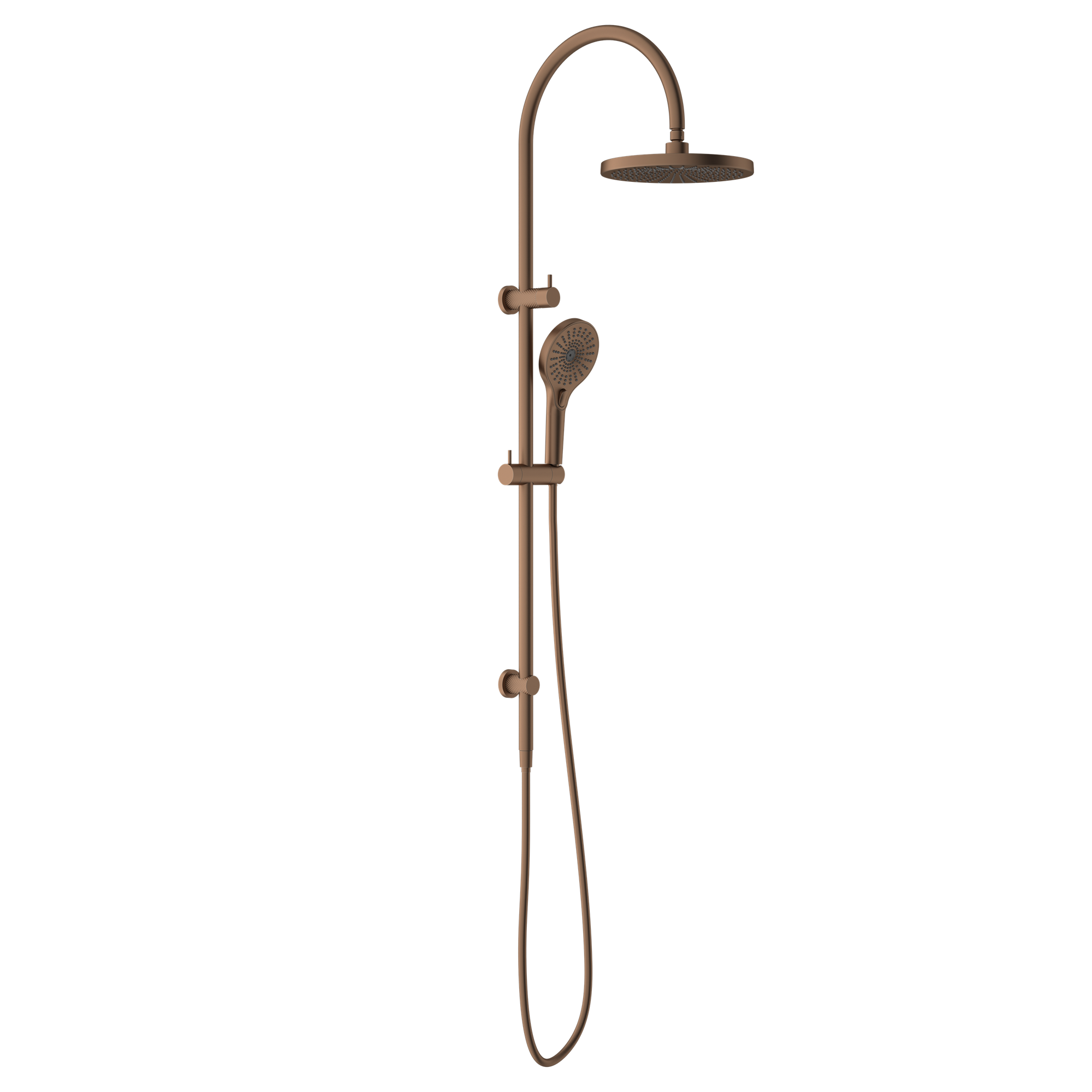 NERO OPAL TWIN SHOWER BRUSHED BRONZE