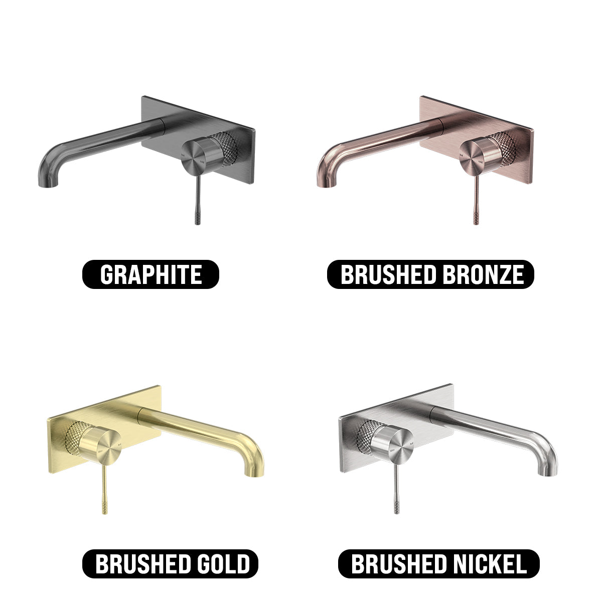 NERO OPAL WALL BASIN/ BATH MIXER BRUSHED GOLD (AVAILABLE IN 120MM, 160MM, 185MM, 230MM AND 260MM)