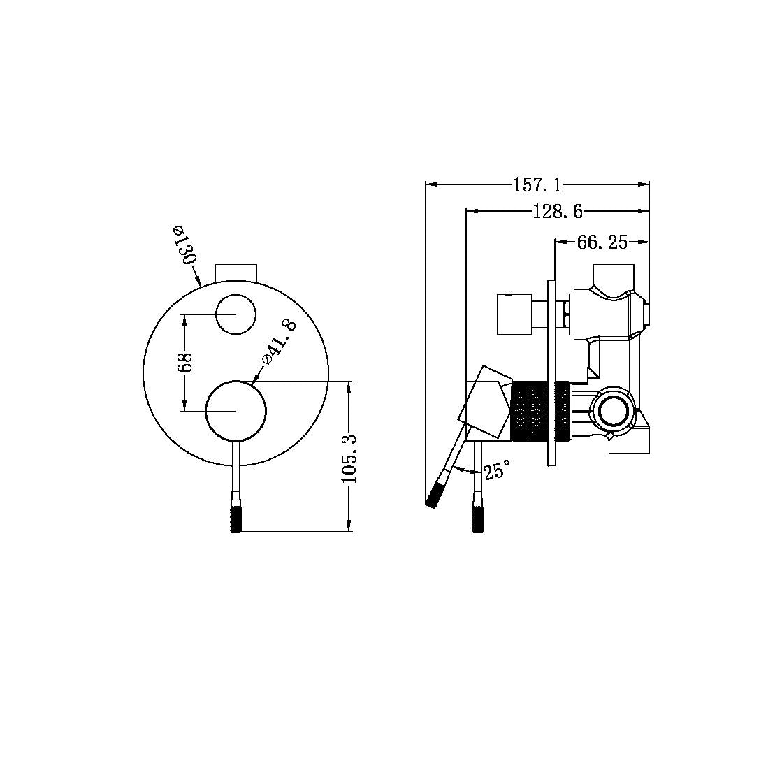 NERO OPAL SHOWER MIXER DIVERTER BRUSHED NICKEL