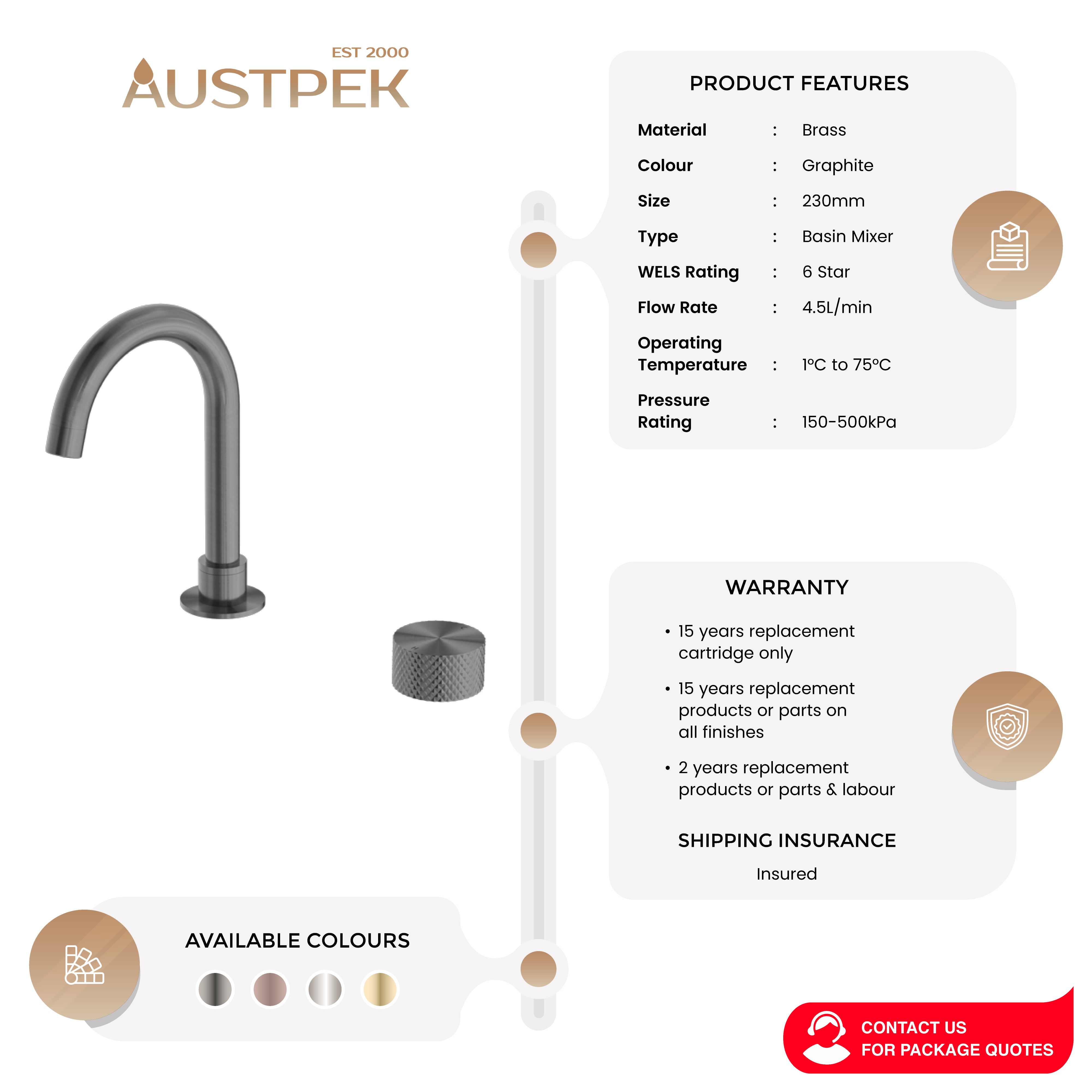 NERO OPAL PROGRESSIVE BASIN SET 230MM GRAPHITE