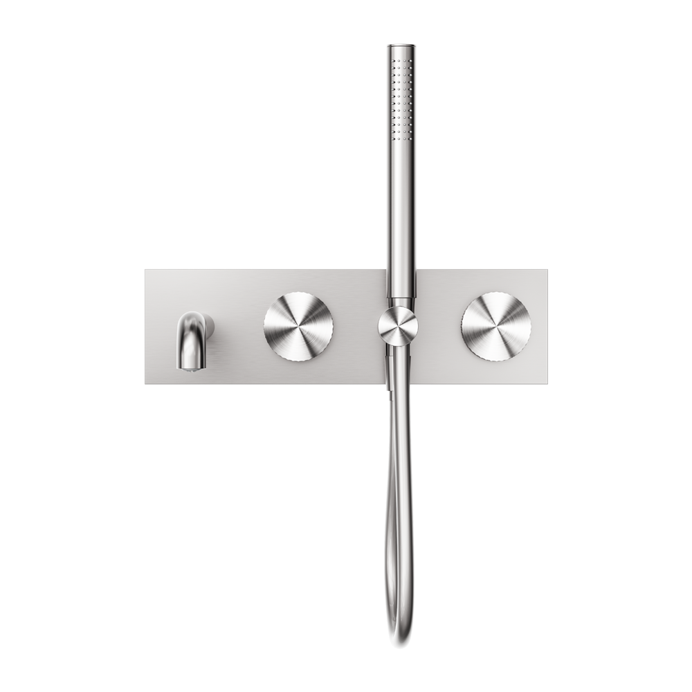 NERO OPAL PROGRESSIVE SHOWER SYSTEM WITH SPOUT BRUSHED NICKEL (AVAILABLE IN 230MM AND 250MM)