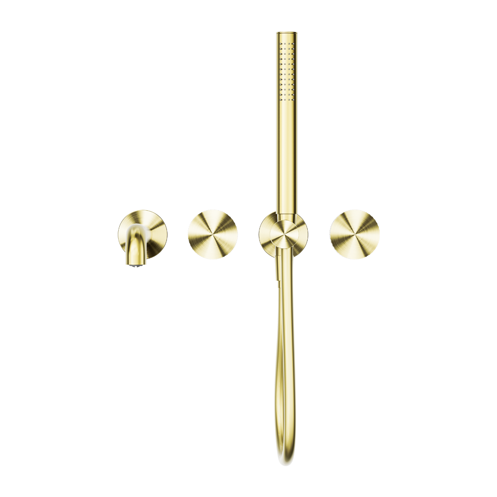NERO OPAL PROGRESSIVE SHOWER SYSTEM SEPARATE PLATE WITH SPOUT BRUSHED GOLD (AVAILABLE IN 230MM AND 250MM)