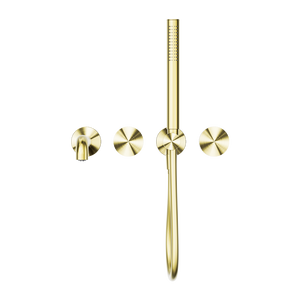NERO OPAL PROGRESSIVE SHOWER SYSTEM SEPARATE PLATE WITH SPOUT BRUSHED GOLD (AVAILABLE IN 230MM AND 250MM)