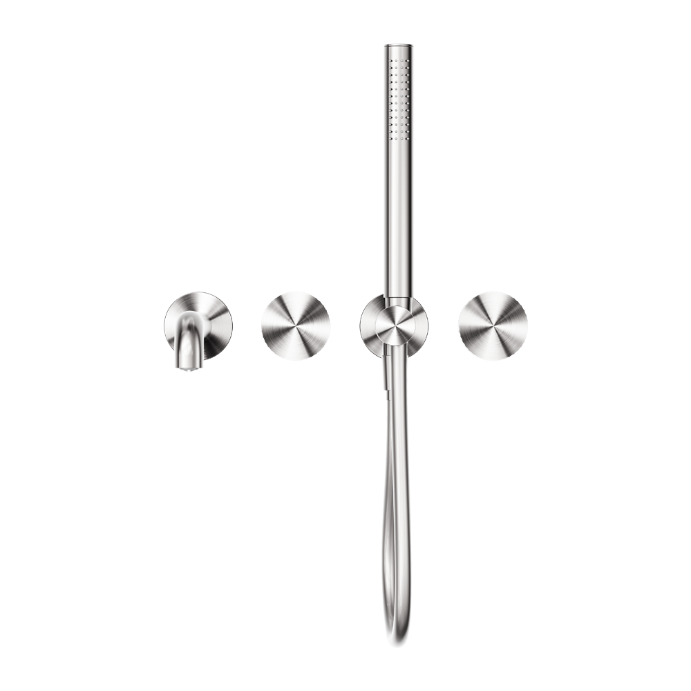 NERO OPAL PROGRESSIVE SHOWER SYSTEM SEPARATE PLATE WITH SPOUT BRUSHED NICKEL (AVAILABLE IN 230MM AND 250MM)