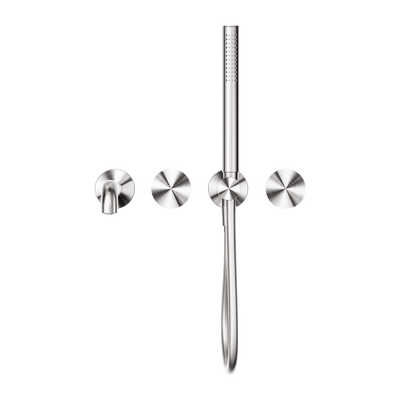 NERO OPAL PROGRESSIVE SHOWER SYSTEM SEPARATE PLATE WITH SPOUT BRUSHED NICKEL (AVAILABLE IN 230MM AND 250MM)