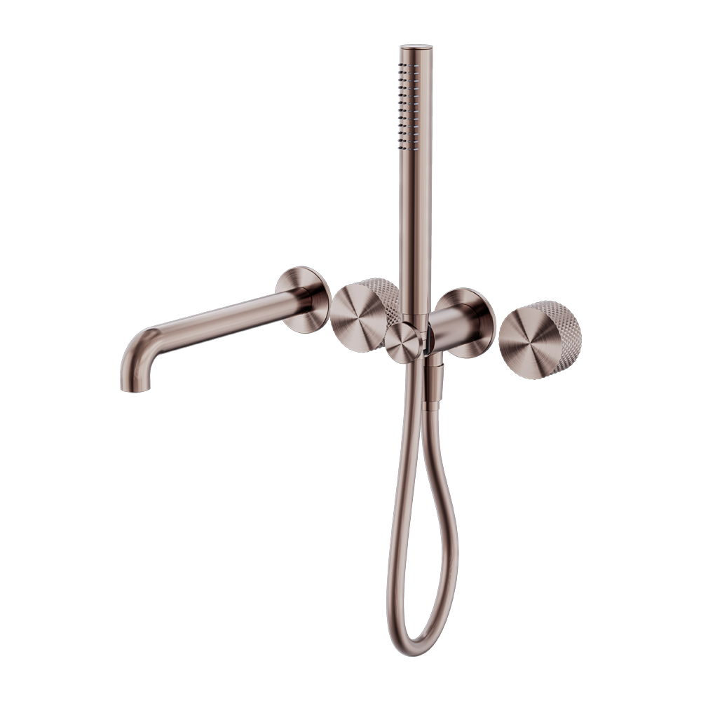 NERO OPAL PROGRESSIVE SHOWER SYSTEM SEPARATE PLATE WITH SPOUT BRUSHED BRONZE (AVAILABLE IN 230MM AND 250MM)