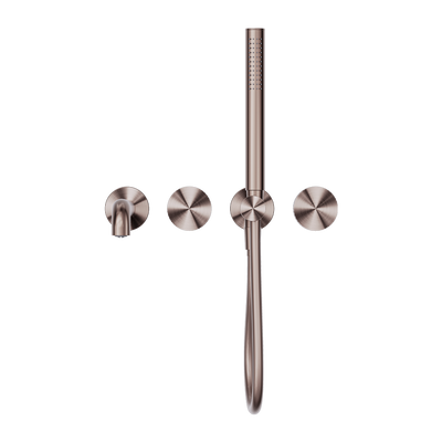 NERO OPAL PROGRESSIVE SHOWER SYSTEM SEPARATE PLATE WITH SPOUT BRUSHED BRONZE (AVAILABLE IN 230MM AND 250MM)