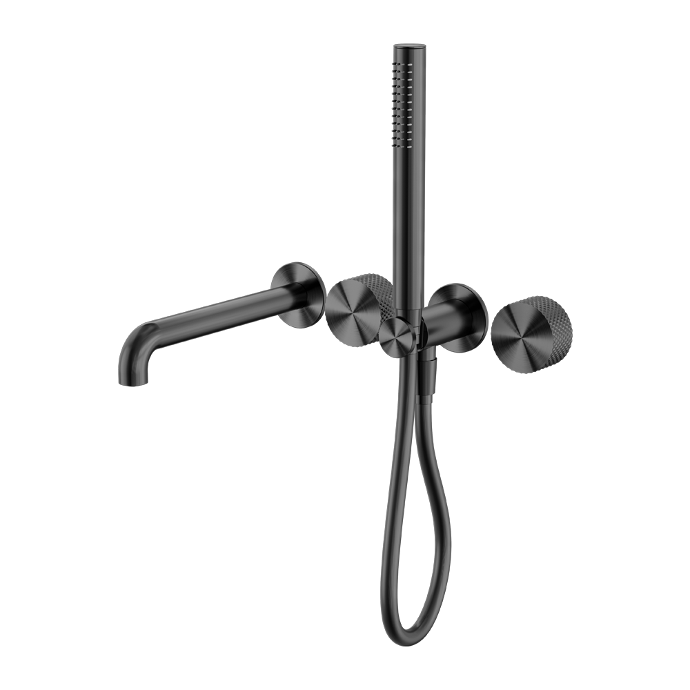 NERO OPAL PROGRESSIVE SHOWER SYSTEM SEPARATE PLATE WITH SPOUT GRAPHITE (AVAILABLE IN 230MM AND 250MM)