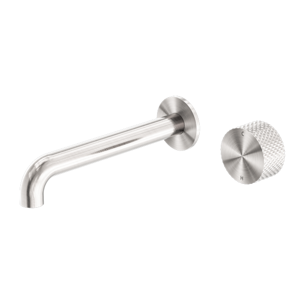 NERO OPAL PROGRESSIVE WALL BASIN / BATH SET BRUSHED NICKEL (AVAILABLE IN 120MM, 160MM, 185MM, 230MM AND 260MM)