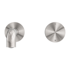 NERO OPAL PROGRESSIVE WALL BASIN / BATH SET BRUSHED NICKEL (AVAILABLE IN 120MM, 160MM, 185MM, 230MM AND 260MM)