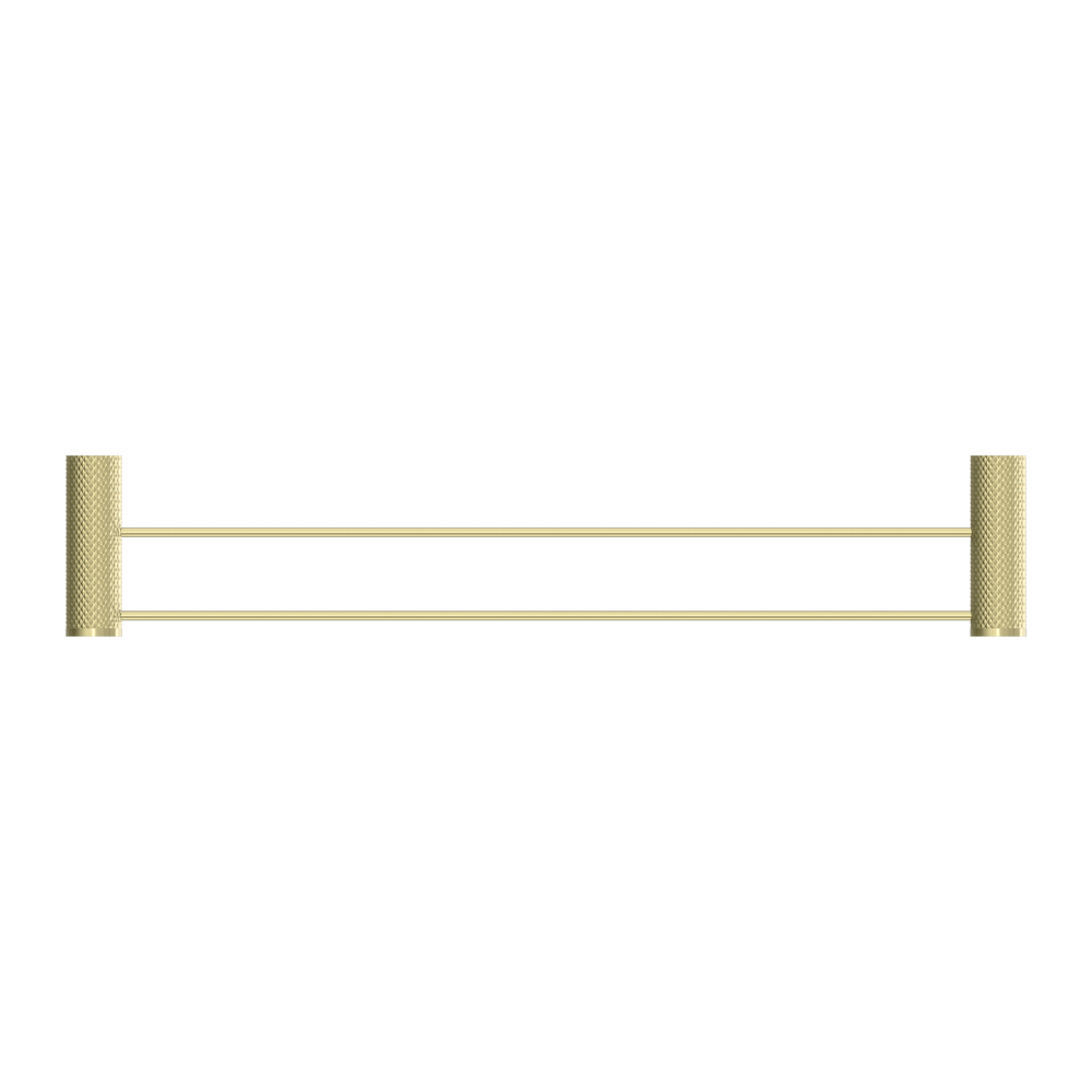 NERO OPAL NON-HEATED DOUBLE TOWEL RAIL BRUSHED GOLD (AVAILABLE IN 600MM AND 800MM)