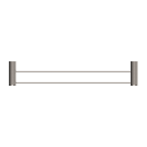 NERO OPAL NON-HEATED DOUBLE TOWEL RAIL BRUSHED NICKEL (AVAILABLE IN 600MM AND 800MM)