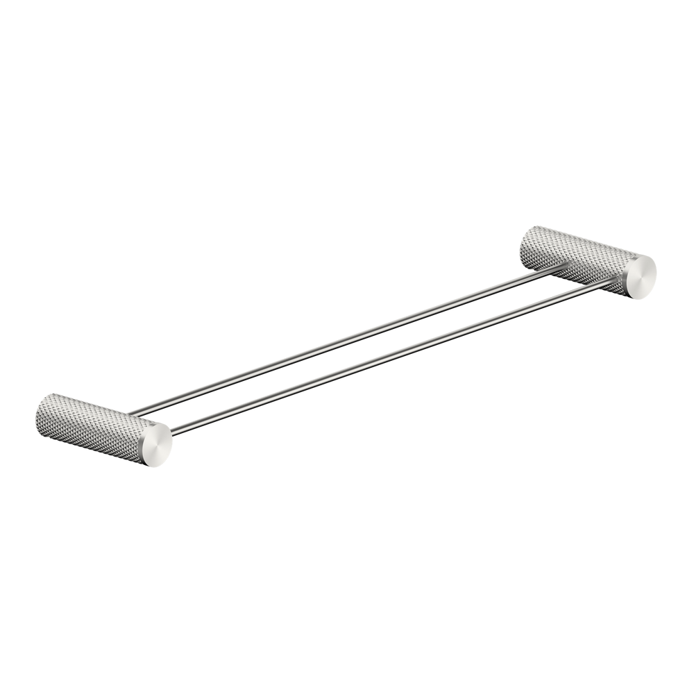 NERO OPAL NON-HEATED DOUBLE TOWEL RAIL BRUSHED NICKEL (AVAILABLE IN 600MM AND 800MM)